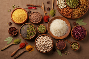 Pulses (Dal), Rice , Spices , Dry Fruits