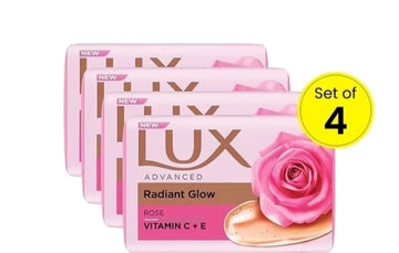 Lux Radiant Glow Rose soap 4*39 g( Pack of  4 )